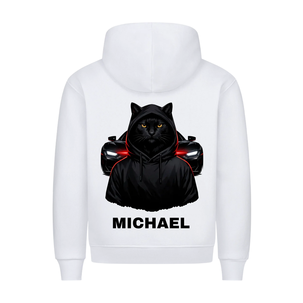 Hoodie - Black Cat - Red Carlight