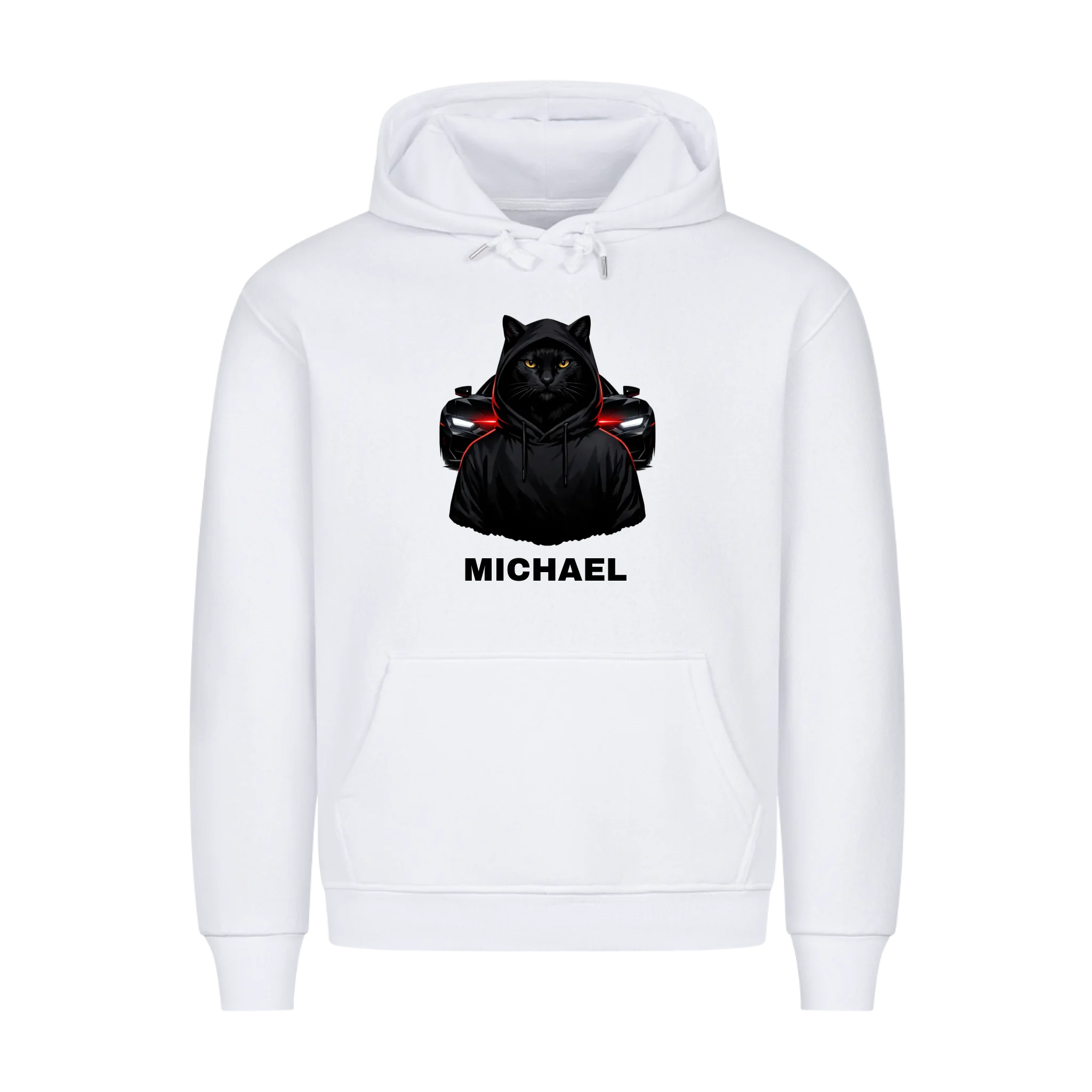 Hoodie - Black Cat - Red Carlight