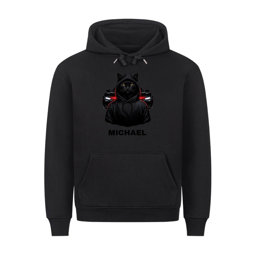 Hoodie - Black Cat - Red Carlight